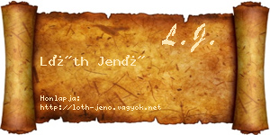 Lóth Jenő névjegykártya